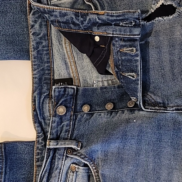 & DENIM Jeans ~ Distressed Skinny Coupe Moulante Jeans with Button-fly - Picture 13 of 13